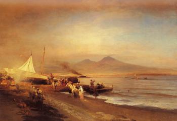 Oswald Achenbach : The Bay of Naples